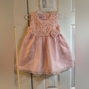 La Princess Elegant Pink Floral Kids Dress